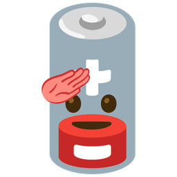 saluting face and low battery