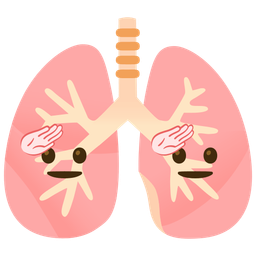 saluting face and lungs