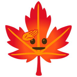 saluting face and maple leaf