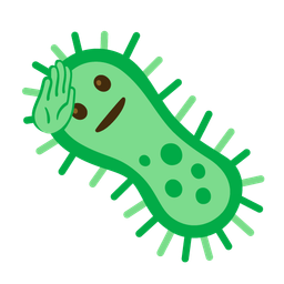 saluting face and microbe