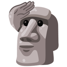 saluting face and moai