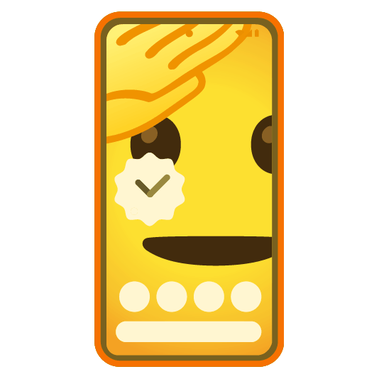 Saluting face and Mobile phone