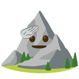 saluting face and mountain