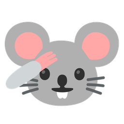 saluting face and mouse face