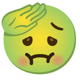 saluting face and nauseated face