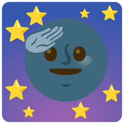 saluting face and new moon face