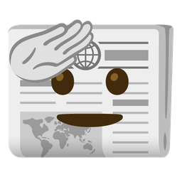 saluting face and newspaper