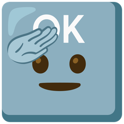 saluting face and OK button