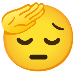 saluting face and pensive face