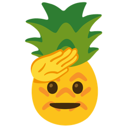 saluting face and pineapple
