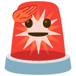 saluting face and police car light