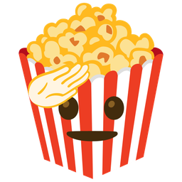 saluting face and popcorn