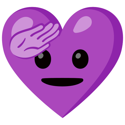 Saluting face and Purple heart