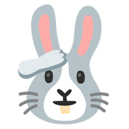 saluting face and rabbit face