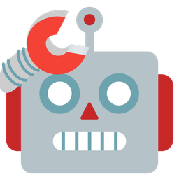 saluting face and robot