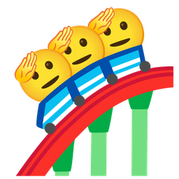 saluting face and roller coaster