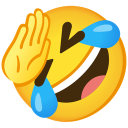 Saluting face and Rolling on the floor laughing