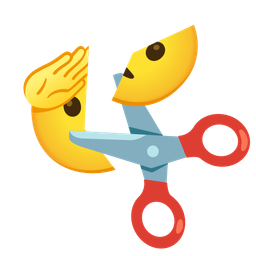 saluting face and scissors