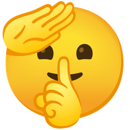 saluting face and shushing face