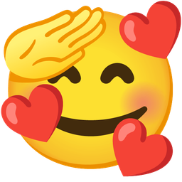 Saluting face and Smiling face with hearts