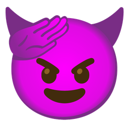 saluting face and smiling face with horns