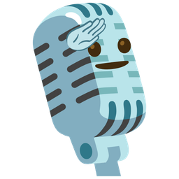 saluting face and studio microphone