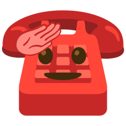 saluting face and telephone