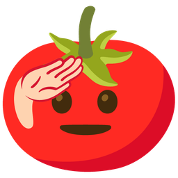 saluting face and tomato