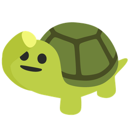 saluting face and turtle