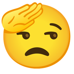 saluting face and unamused face