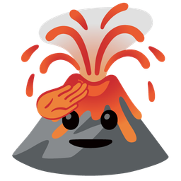 saluting face and volcano