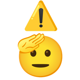 saluting face and warning