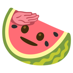saluting face and watermelon