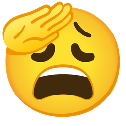 saluting face and weary face