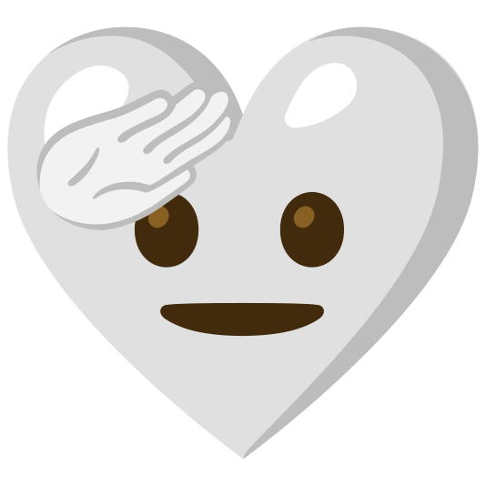 Saluting face and White heart