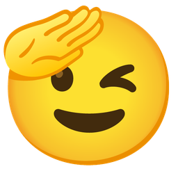 Saluting face and Winking face