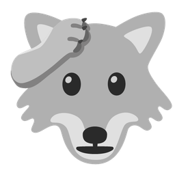 saluting face and wolf