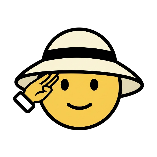 Saluting face and Woman’s hat