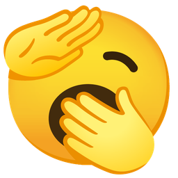 saluting face and yawning face