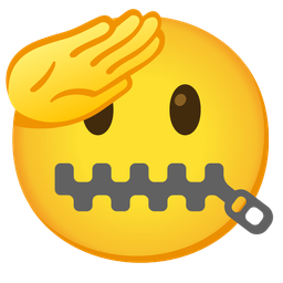 saluting face and zipper-mouth face