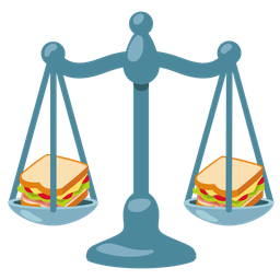 sandwich and balance scale