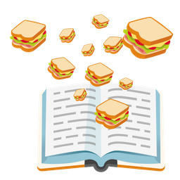sandwich and books