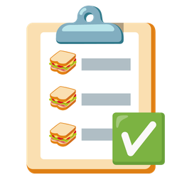 sandwich and check mark button