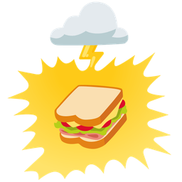 sandwich and cloud with lightning