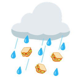 sandwich and cloud with rain