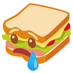 sandwich and crying face