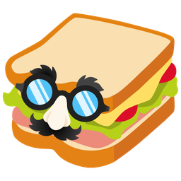 sandwich and disguised face