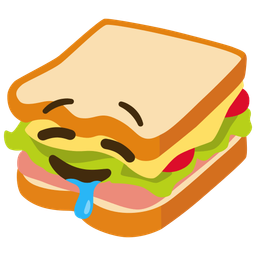 sandwich and drooling face