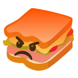 sandwich and enraged face
