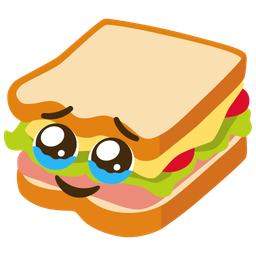 sandwich and face holding back tears
